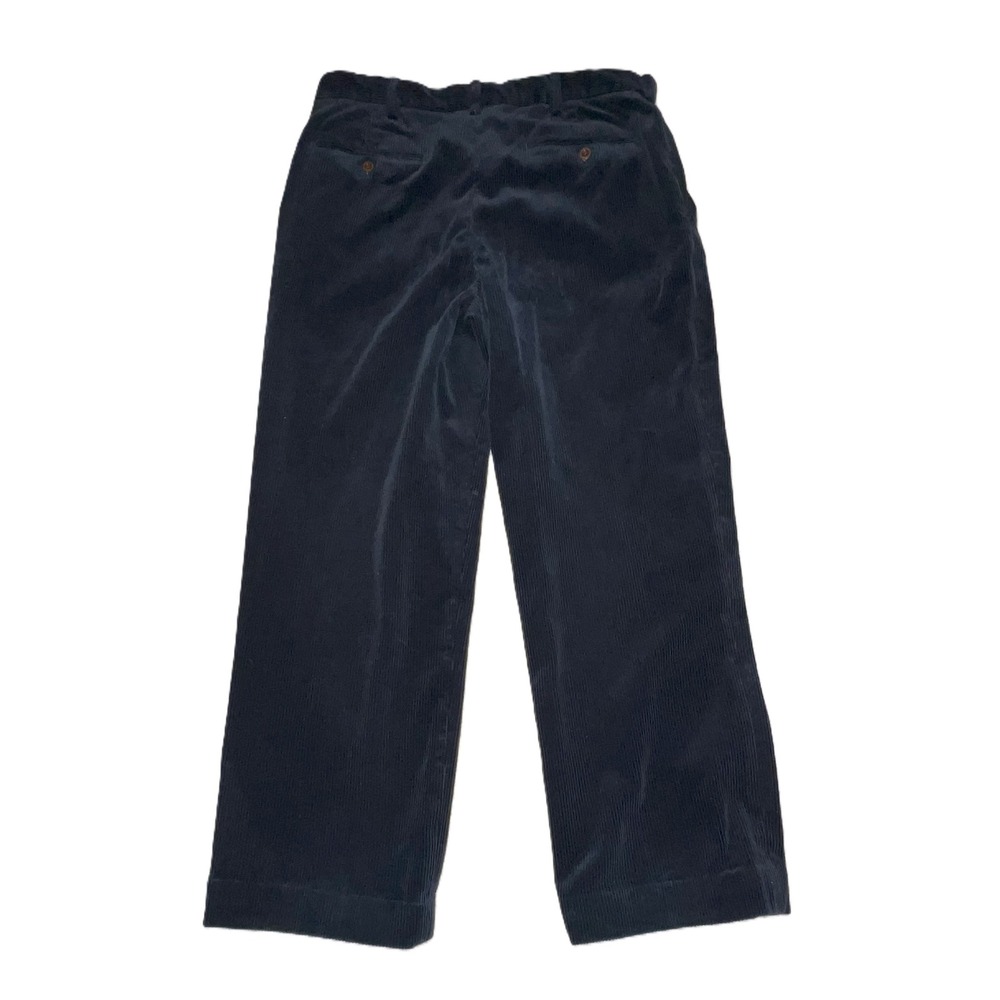 VTG Polo Ralph Lauren Preston Pants Navy Blue Corduroy Straight Leg Tag 34/34 - Picture 3 of 6